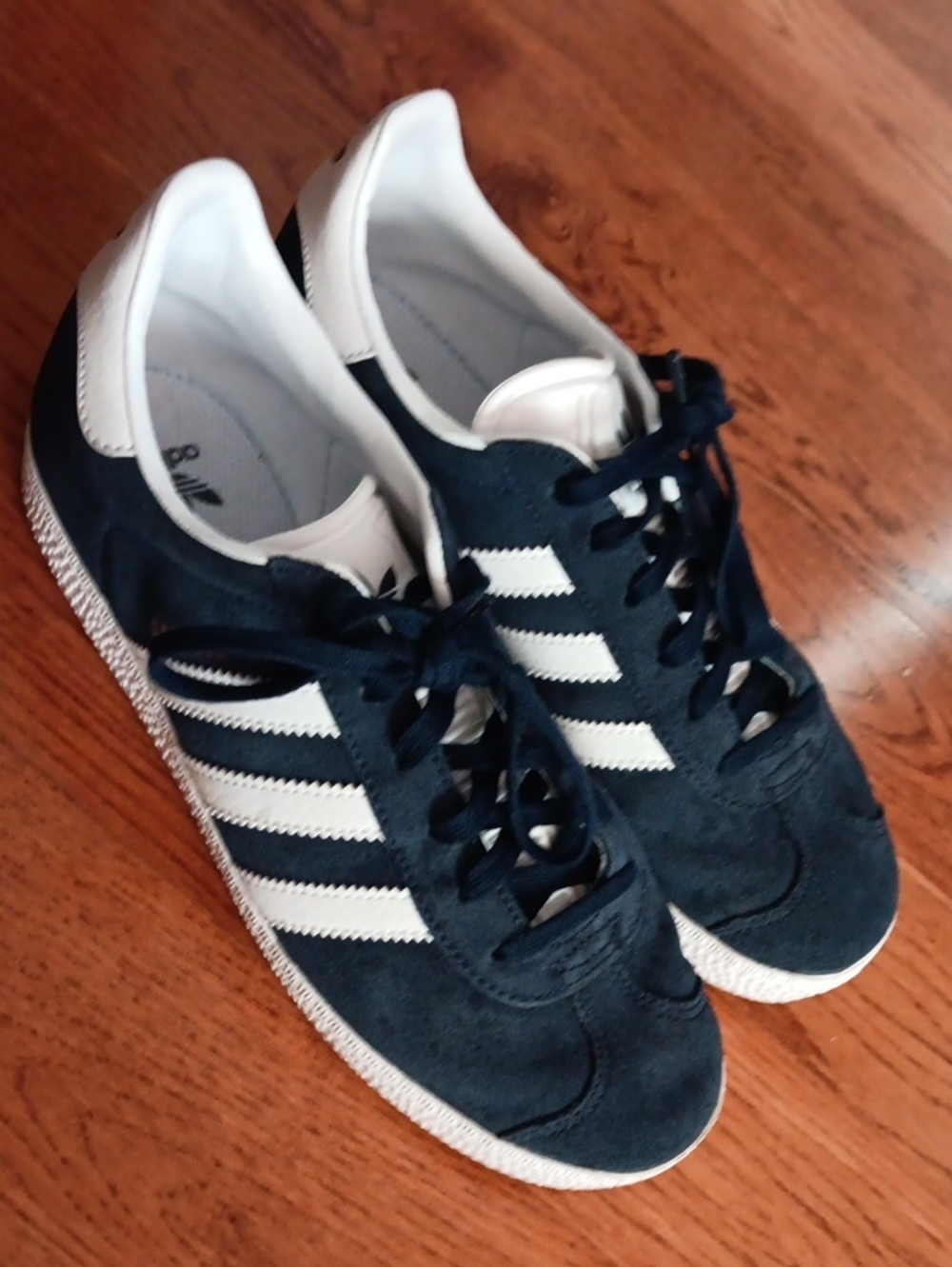 adidas Navy and White Classic Low-Top Sneakers, Gazelle